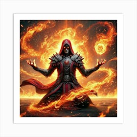 Ronan Ashheart Demonstrating Fire Mastery Art Print