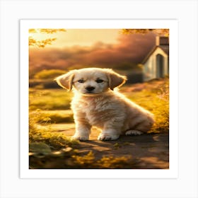 Golden Retriever Puppy Art Print