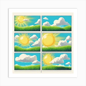 Sun And Clouds Art Print