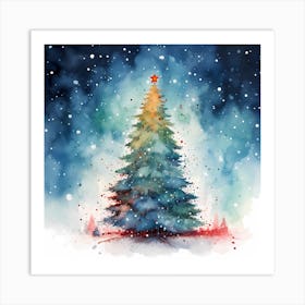 Christmas Cascade of Retro Colours Art Print