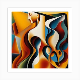 Her in abstract 1 Art Print