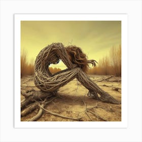 Woman In The Desert Art Print