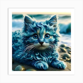 Blue Cat 1 Art Print