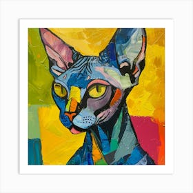 Kisha2849 Picasso Style Hairless Cat No Negative Space Full Pag A7674bf6 8134 4be1 B094 8cb921f71976 Art Print