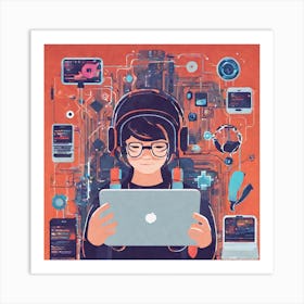 Coding Girl Art Print