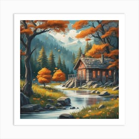 A peaceful, lively autumn landscape 13 Art Print