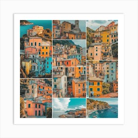 Cinque Terre Italy Collage Art Print