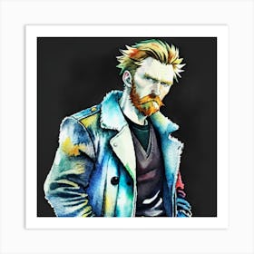 Bearded Man Art Print