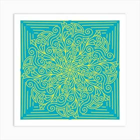 Kazakhstan Square Motif 3 Art Print