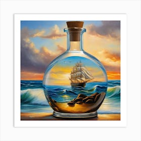 Ship In A Bottle Art Print