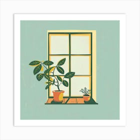 Window With A Potted Plant Art Print