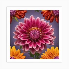 Dahlia Flowers Art Print