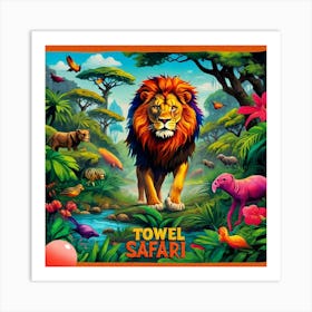 Towel design Safari Art Print