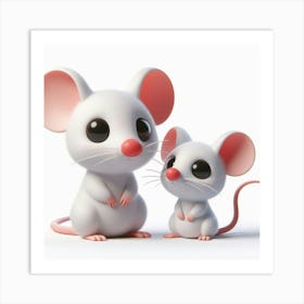 Cute Mice Art Print