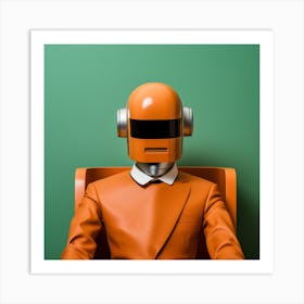 Robot Sitting On A Chair Art Print