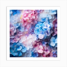 Hydrangea Flowers Background Art Print