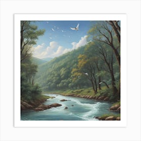 River In The Woods 1 Art Print