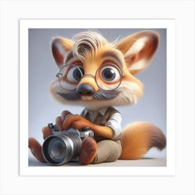 Fox With A Camera 1 Art Print