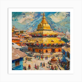 Golden Pagoda Nepal Art Print