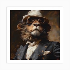 Steampunk Lion 1 Art Print