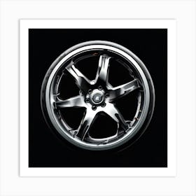 Car Wheel Tire Rim Automotive Vector Logo Design Transportation Vehicle Alloy Radial Rub (1) Art Print