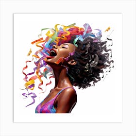 Afro-American Woman Singing Art Print