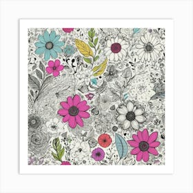 Floral Doodles Art Print