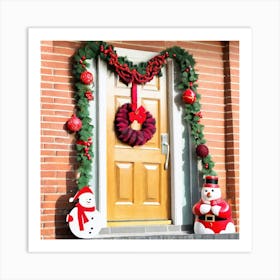 Christmas Door Decorations 5 Art Print