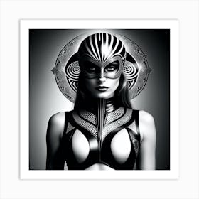 Black And White Portrait Of A Woman 12 Art Print