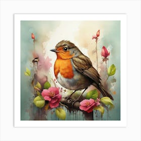 Robin Bird Art Print 3 Art Print