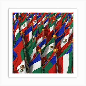 Mexican Flags 8 Art Print
