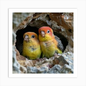 Two Birds In A Hole Art Print