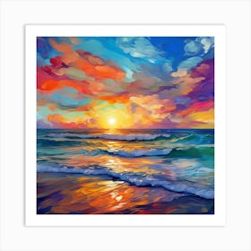 Sunset On The Beach 19 Art Print