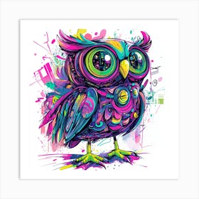 Owl splash 3 Art Print