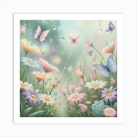 Butterflies In The Garden Art Print