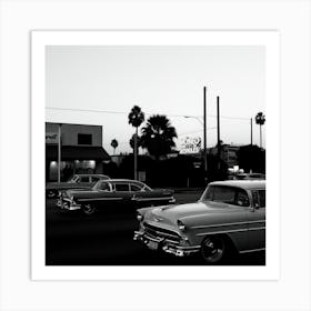 Black And White Cars Art Print