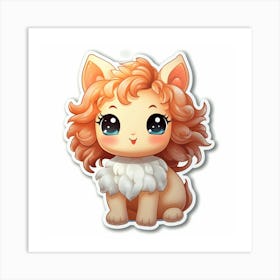 Cute Kawaii Cat 1 Art Print