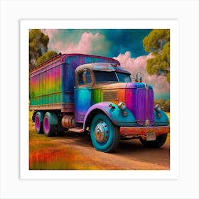 Rainbow Truck Art Print