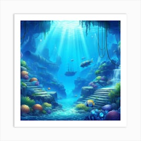 Underwater Scene Art Print