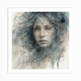 Girl With Long Hair 1 Art Print