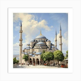 Blue Mosque paintings 3 Art Print