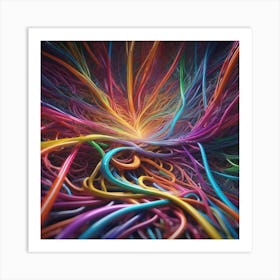 Abstract Colorful Wires 1 Art Print