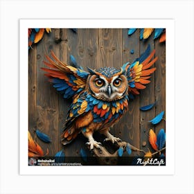 Gothic style owl Art Print