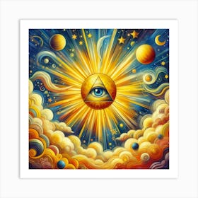 Sun with eye Art Print