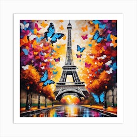 Paris With Butterflies 126 Art Print