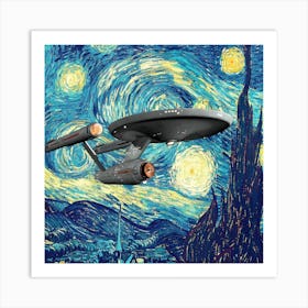 Star Starship The Starry Night Van Gogh Art Print