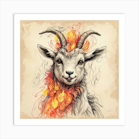 Goat Of Fire 1 Art Print