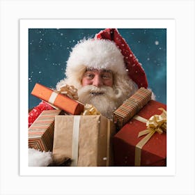 Santa Claus With Presents Art Print