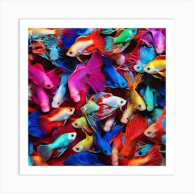 Betta Fishes Art Print