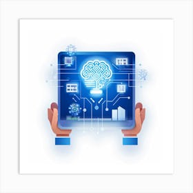 An Ultra Clear Digital Render Of A Cyber Security Concept Icon Fusing Business Brain Development Art Print